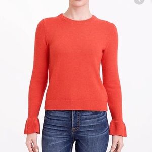 J Crew Orange Bell Sleeve Sweater